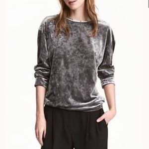 H&M | Crushed Velvet Long Sleeve Top